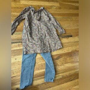 H&M 5t outfit floral blouse and cord pants